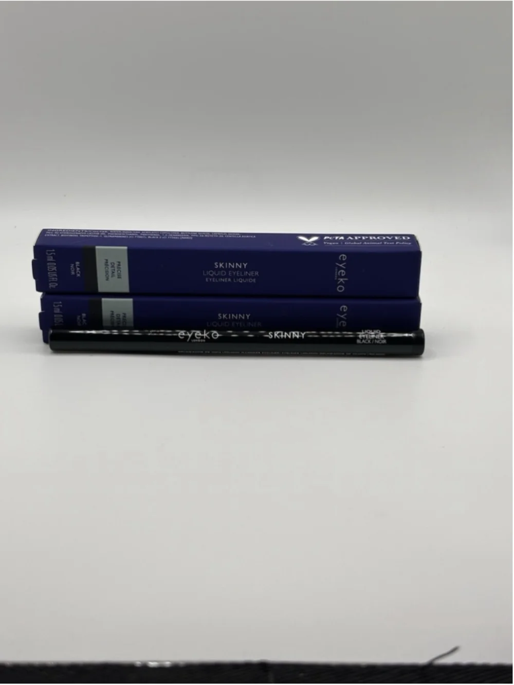 Eyeko Skinny Liquid Eyeliner Black 1.5mL Precise Detail Vegan 2 Pack New